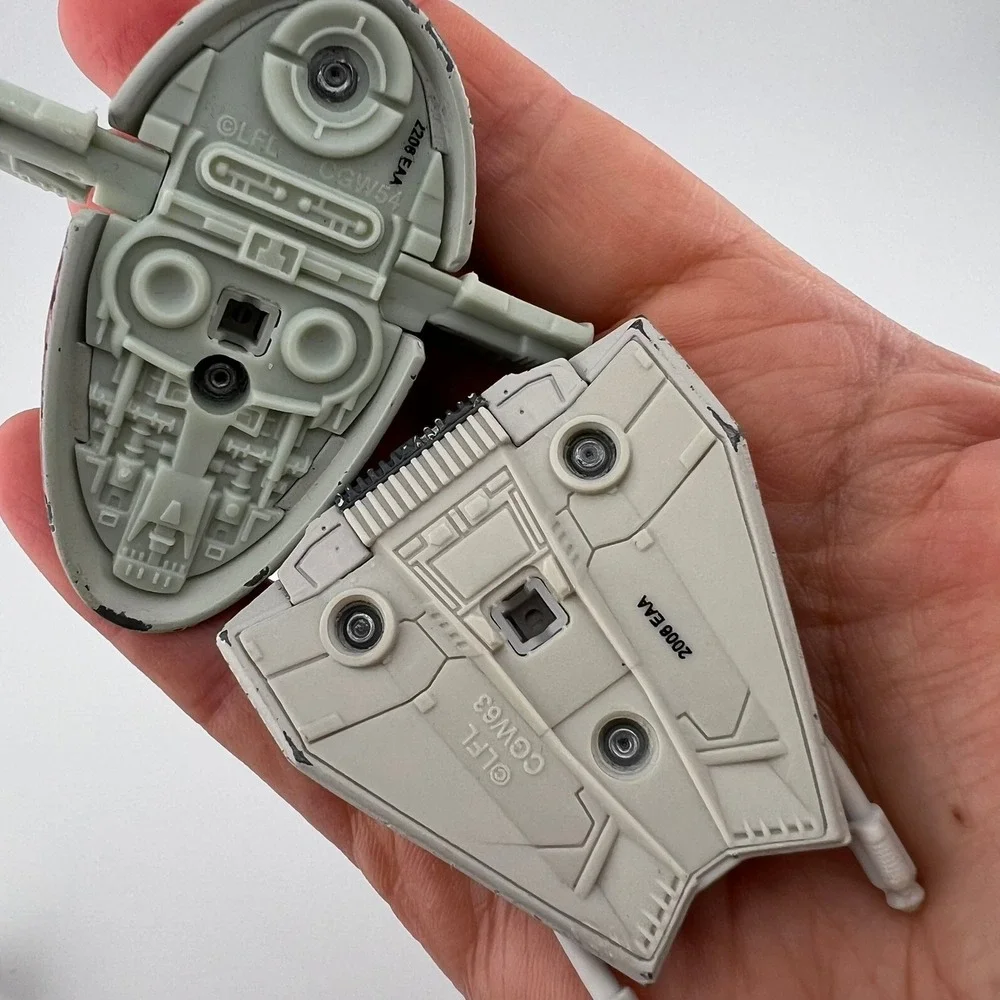 Star Wars Titanium Series Diecast Slave I Snowspeeder Ship Lot 2008 Hasbro